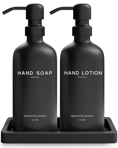 Black glass soap and - black,