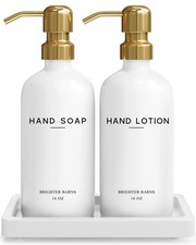 Luxury Glass Soap and Lotion
