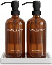 Amber Glass Soap and Lotion