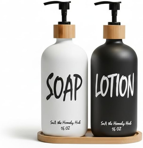 Matte black white glass soap - black,