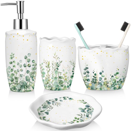 Sage bathroom set - set, 4