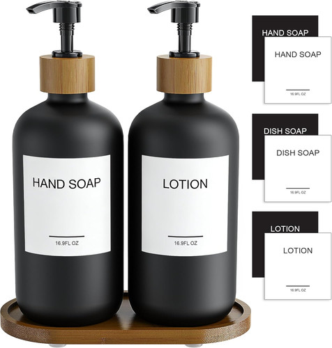 Black glass hand soap - glass,