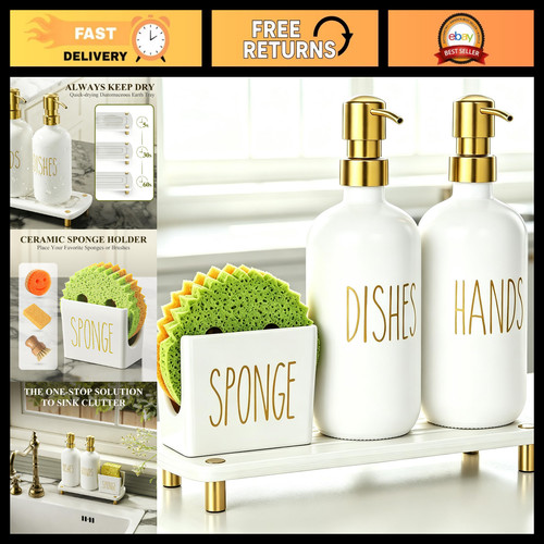 Ceramic soap dispenser set - dispenser,