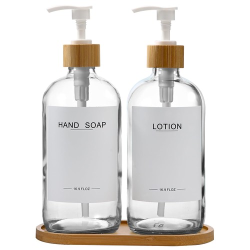 Clear glass soap - glass, dispenser