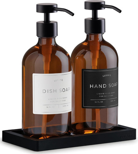 Glass soap dispenser set 2 - glass,