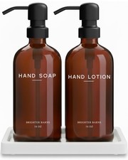 Amber Glass Soap and Lotion