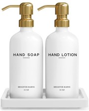 Luxury Glass Soap and Lotion