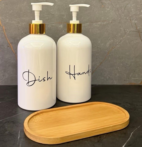 3pc white refillable pump soap - 3pc,