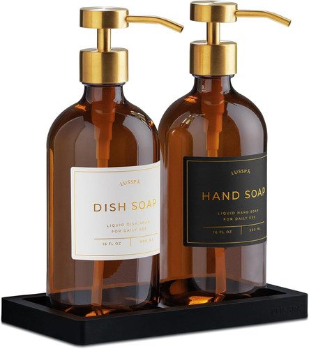 Glass soap dispenser set 2 - glass,