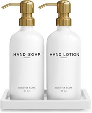 Luxury Glass Soap and Lotion