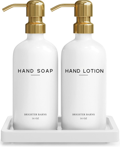 Luxury glass soap and lotion - luxury,