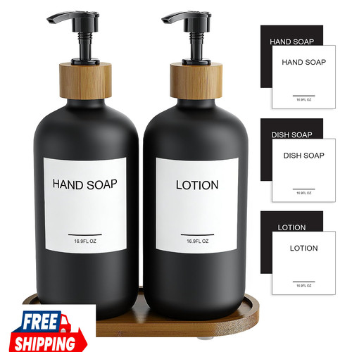 Black soap dispenser set with - set,