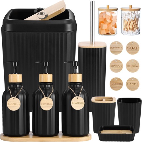 Black bathroom accessories - bathroom,