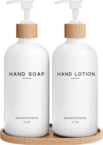 White glass soap and - white, lotion