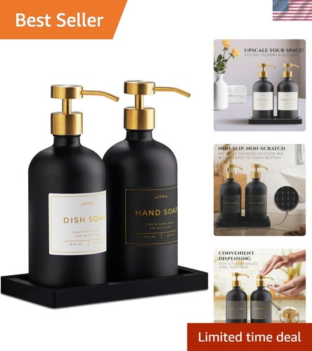 Glass soap dispenser set - soap,