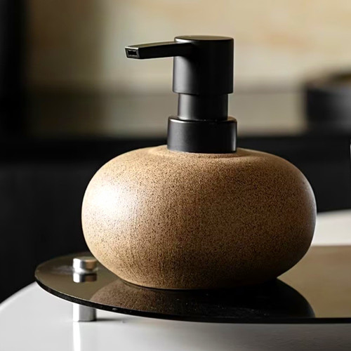 Beige ceramic soap hand lotion - ceramic,