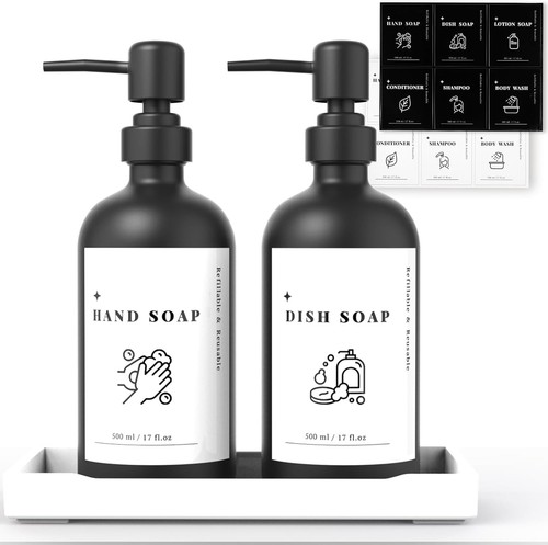 500ml glass soap dispenser - glass, w/