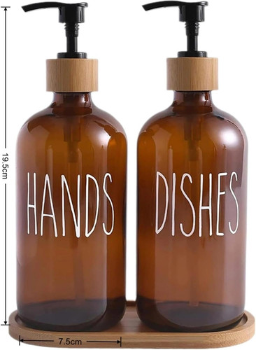 Glass soap dispenser set - soap,