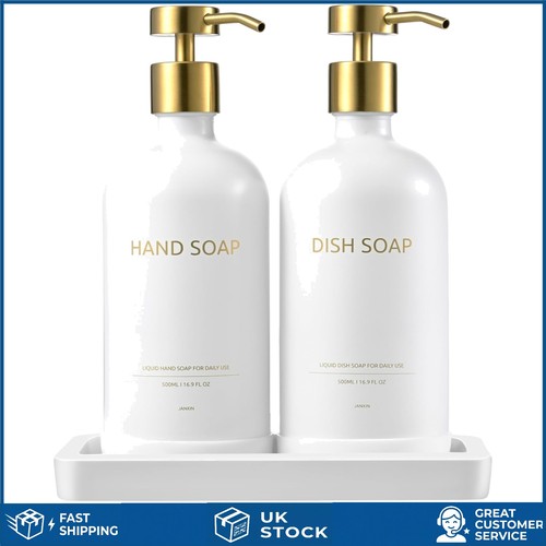 Elegant glass soap and lotion - glass,