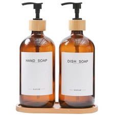 Amber Glass Soap Dispenser