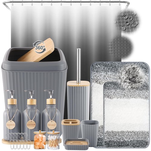 32pcs grey bathroom set - 32pcs,