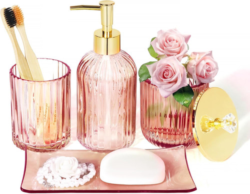 Designer pink glass bathroom - pink,