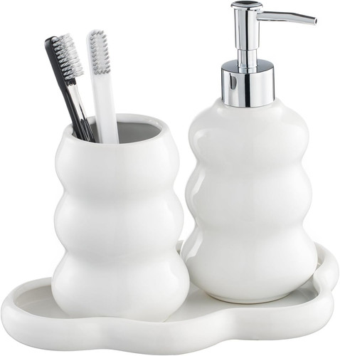 Piece white ceramic bathroom - 3-piece,