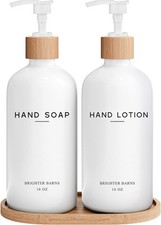 White Glass Soap and Lotion