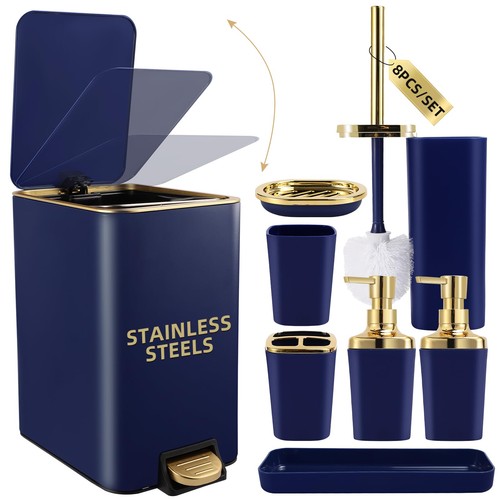 Navy blue 8piece - navy, bathroom