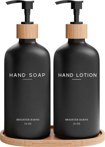 Black glass soap and - black,